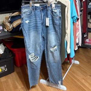 Judy Blue Light Blue Distressed Boyfriend Jeans